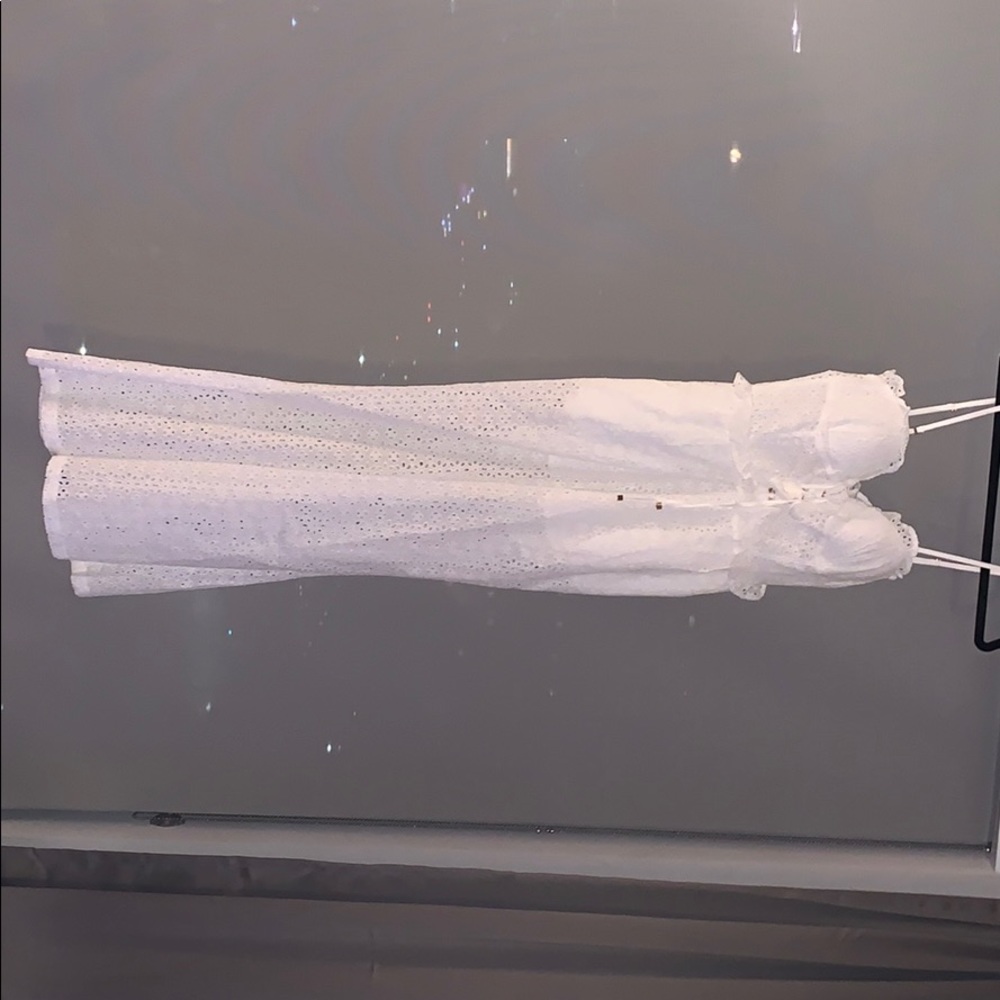 White eyelet jumpsuit with cups